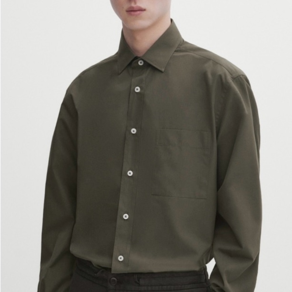 MASSIMO DUTTI NWT Popeline shirt in Green